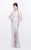 Primavera Couture - Exquisite Bateau Sheath Gown with a Cowl Back Accent 1887 in White