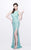 Primavera Couture - Exquisite Bateau Sheath Gown with a Cowl Back Accent 1887 in Green