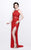 Primavera Couture - Embellished Halter Neck Long Sheath Dress 1891 in Red