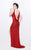 Primavera Couture - Embellished Halter Neck Long Sheath Dress 1891 in Red