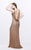 Primavera Couture - Embellished Halter Neck Long Sheath Dress 1891 in Gold