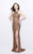 Primavera Couture - Embellished Halter Neck Long Sheath Dress 1891 in Gold