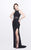 Primavera Couture - Embellished Halter Neck Long Sheath Dress 1891 in Black