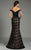 Feriani Couture - 18552 Off the Shoulder Evening Gown In Black