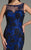 Feriani Couture - 18555 Embellished Illusion Bateau Dress In Black and Blue