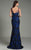 Feriani Couture - 18555 Embellished Illusion Bateau Dress In Black and Blue