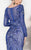 MNM Couture - Beaded Illusion Bateau Trumpet Dress 10593W in Blue