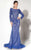 MNM Couture - 10593 Bejeweled Illusion Bateau Trumpet Dress in Blue