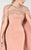 MNM Couture - Jeweled Trumpet Gown with Cape 10840W in Pink