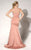 MNM Couture - Jeweled Trumpet Gown with Cape 10840W in Pink