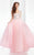 Clarisse - 3019 Bedazzled V-neck A-line Dress in Pink