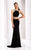 Clarisse - 3024 Bejeweled Bateau Sheath Dress in Black