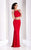 Clarisse - 3024 Bejeweled Bateau Sheath Dress in Red