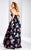 Strapless Floral Print Ballgown 3029 in Navy/Print