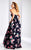 Clarisse - 3029 Strapless Floral Print Ballgown in Blue and Print