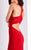 Clarisse - 3040 Illusion Chevron Panel Gown in Red