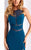 Clarisse - 3040 Illusion Chevron Panel Gown in Blue and Green
