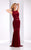 Clarisse - 3043 Chevron Panel Illusion Gown in Red