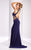 Clarisse - 3046 Jeweled Halter Sheath Dress in Blue