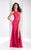 Clarisse - 3046 Jeweled Halter Sheath Dress in Pink
