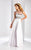 Clarisse - 3050 Floral Illusion Bateau A-line Dress in White and Multi-Color