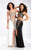 Clarisse - 3056 Floral Illusion Jewel Sheath Dress in White and Multi-Color