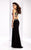 Clarisse - 3056 Floral Illusion Jewel Sheath Dress in Black and Multi-Color