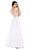 Poly USA - 7482 Embroidered Bateau Satin A-line Gown in White