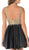 Poly USA - 7495 Lace Appliqued Bateau A-Line Cocktail Dress in Black