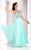 Clarisse - 3068 Radiating Stripe Illusion Gown| in Blue and Green