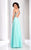 Clarisse - 3068 Radiating Stripe Illusion Gown in Blue and Green