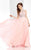 Clarisse - 3068 Radiating Stripe Illusion Gown in Pink