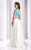 Clarisse - 3070 Two-Piece Colorblock Evening Gown in White and Multi-Color