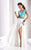 Clarisse - 3070 Two-Piece Colorblock Evening Gown in White and Multi-Color
