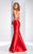 Clarisse - 3071 Beaded Bateau Mermaid Dress in Red