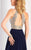 Clarisse - 3087 Geo-Embellished Halter Cutout Gown In Blue