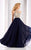 Clarisse - 3087 Geo-Embellished Halter Cutout Gown In Blue