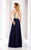 Clarisse - 3087 Geo-Embellished Halter Cutout Gown In Blue