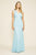 Tadashi Shoji - Laced V-Neck Waistband Column Dress In Blue and White