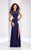 Clarisse - 3089 Sheer Cutout Evening Gown in Blue