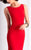 Clarisse - 3095 Plunging Open Back Gown in Red