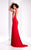 Clarisse - 3095 Plunging Open Back Gown in Red