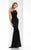 Clarisse - 3095 Plunging Open Back Gown in Black