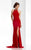 Clarisse - 3106 Keyhole Cutout Halter Gown in Red