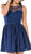 Poly USA - 7500 Beaded Lace Illusion Scoop A-line Dress