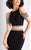 Clarisse - 3109 Two Piece Bejeweled Dress in Black
