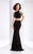 Clarisse - 3109 Two Piece Bejeweled Dress in Black
