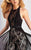 Clarisse - 3114 Sheer Lace Jumpsuit with Cape in Black and Neutral