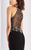Clarisse - 3115 Crystal Embellished Gown with Slit in Black