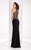 Clarisse - 3115 Crystal Embellished Gown with Slit in Black